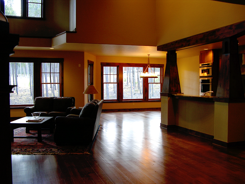 View of living, dining, and kitchen areas