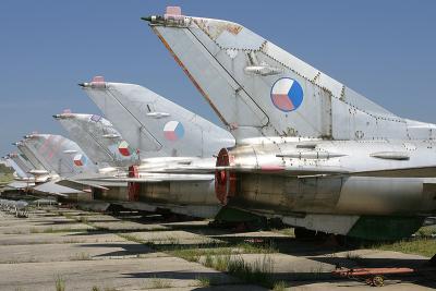 One of every variant of MiG-21s flown by the Czech Air Force in this line-up