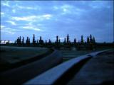 Coucher de pagodes. Il est temps de repartir en singlespeed...