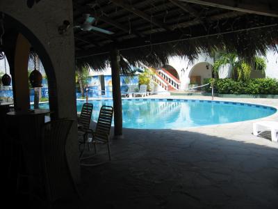 Pool view from the dining area