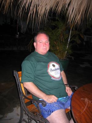 Me in my new Presidente shirt - Presidente is a VERY, VERY good beer