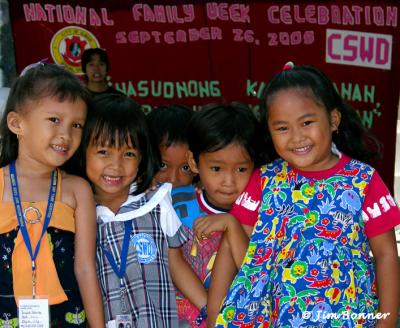 Children Waiting For President Arroyo's Visit