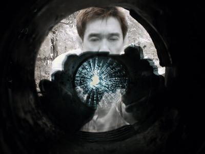 Reflections Within a Gun Barrel - Self Portrait