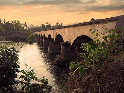 Colonial period railway bridge. Si Phan Don