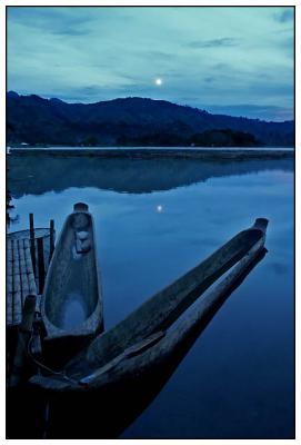Moonset in Blue