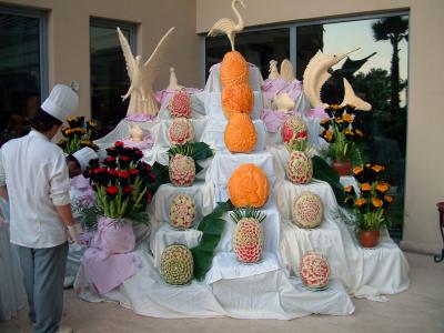 Food carvings at Queens Park Hotel