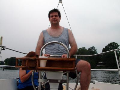 Captain Randy at the helm