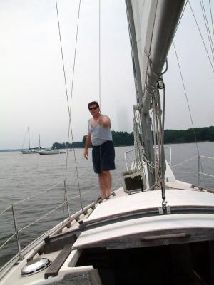 Randy on his sailboat