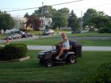 Cousin Terry cutting moms lawn