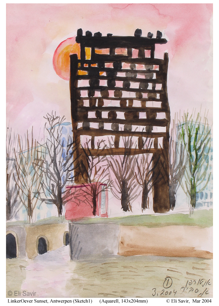 LinkerOever_Sunset, Antwerpen (Sketch1)