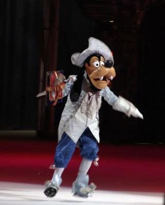 Goofy carrying the glass slippers