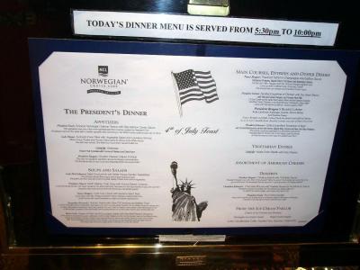 president's day menu