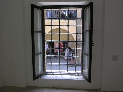 Looking outside from the window of the mosque