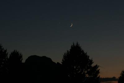 Venus  & Moon over Mt. Moran
