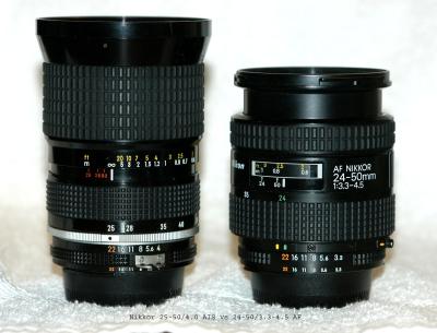 Nikon 25-50/4.0 AIS vs 24-50/3.3-4.5 AF