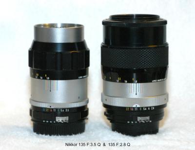 Nikon 135/3.5 Q & 135/2.8 Q