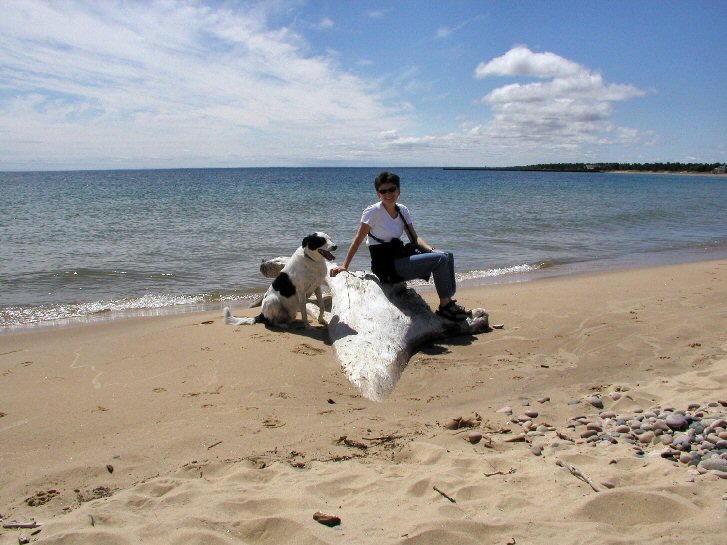 With mom at Whitefish point