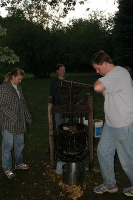 Ryan pressing apples