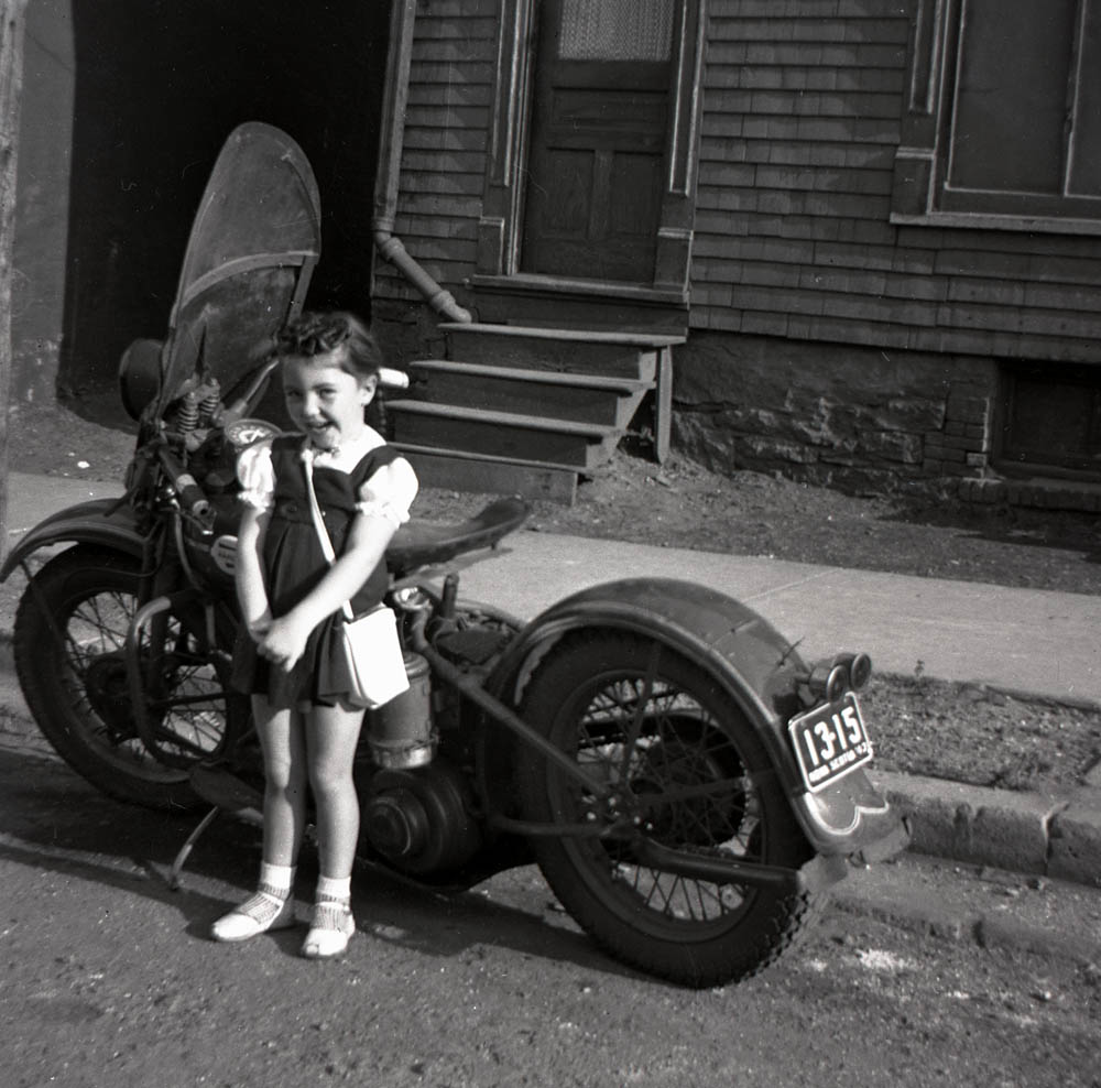 Cheryl  - Nova Scotia 1947 , Dads motorcycle