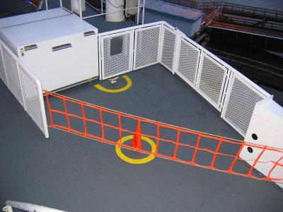 Life raft boarding area