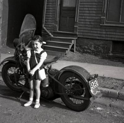 Cheryl  - Nova Scotia 1947 , Dad's motorcycle