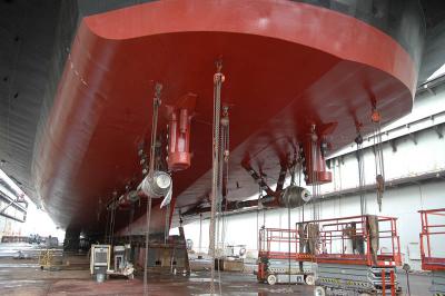 at Vancouver Shipyards in the dry dock