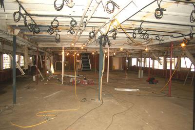 Gutted interior lounge area