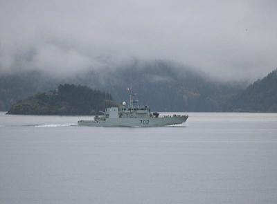 HMCS Nanaimo off of Horseshoe Bay