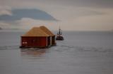 Tug and wood chip barge under tow up Howe Sound