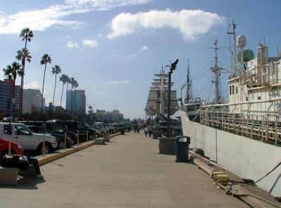 Boardwalk along San Diego harbor