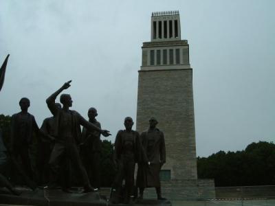 The statue and memorial bell tower