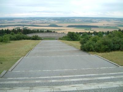 The view back to the valley from the memorial bell tower