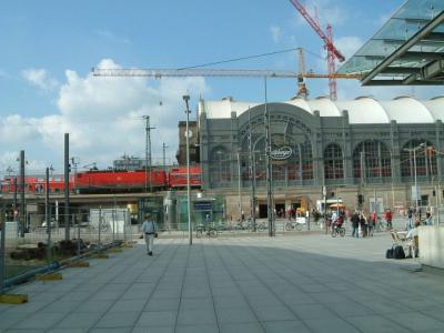 And now we're in Dresden; they're redoing the train station!