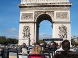 The Arc de Triomphe and yes I meant to get all those heads in the photo to show you what it was like on the bus!