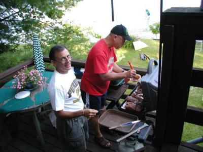 alejandro and chuck grill ribs- yum!