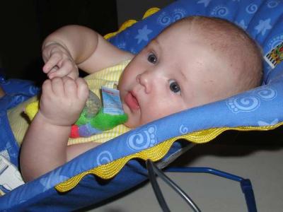 his new thing- grasping rattles
