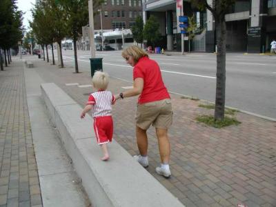 with help from his mom