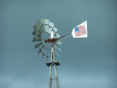 windmill flag at amish door