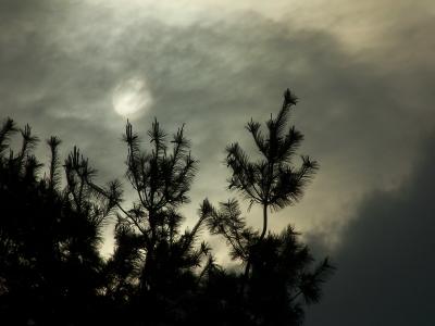 sun behind clouds