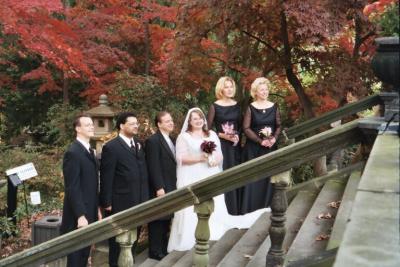 wedding party on stairs 2