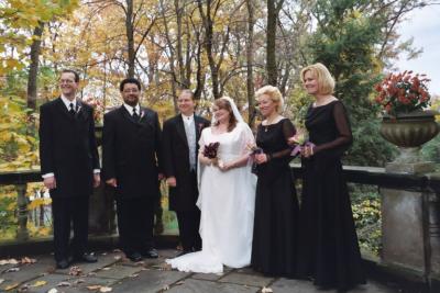 wedding party on a balcony 2