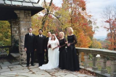 wedding party on the overlook