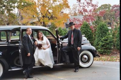 shaun and kelly pose with their driver