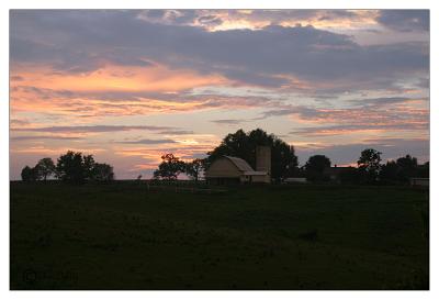 Sunset At Barn