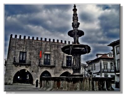 XVI century fountain and old town hall