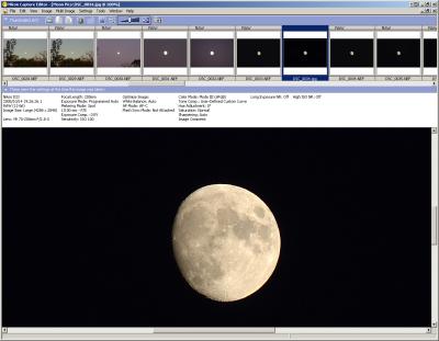 Moon settings through Nikon Capture