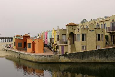 Capitola beach candy-colored condos