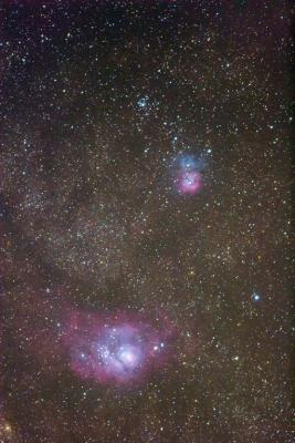 The Lagoon (M8) and Trifid (M20) Nebulae