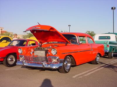 brilliant red 56 Chevy
