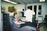 Jeffrey Lewis in thechair donating in 2000
